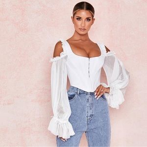HOUSE OF CB | CLAUDETTE TOP | XS NWT!